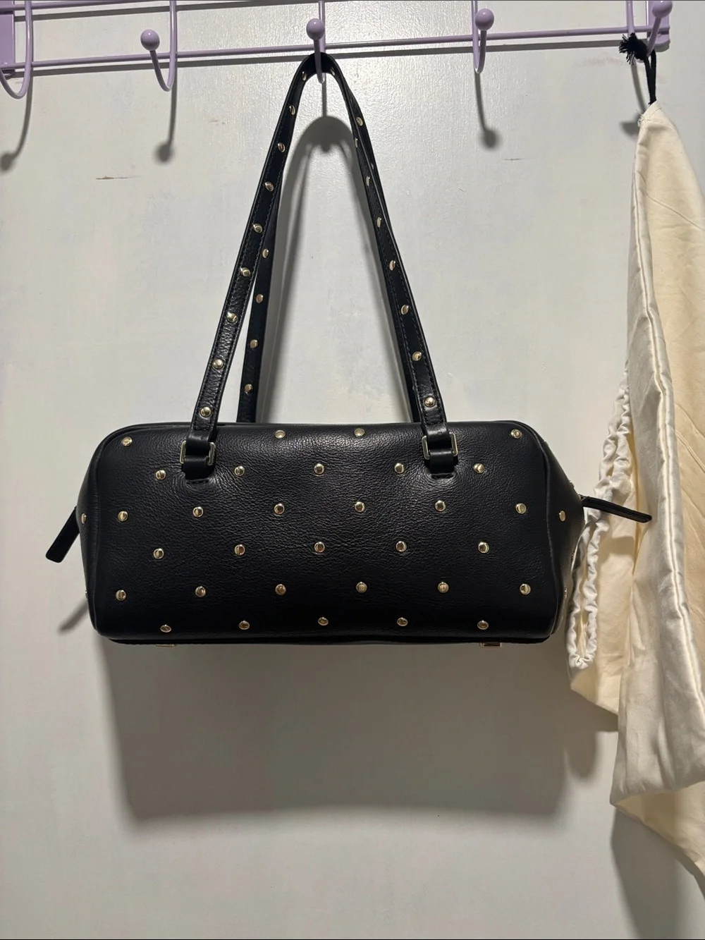 New NWT J CREW Delphine leather studded rectangle shoulder bag